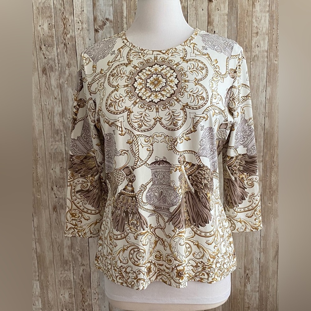 J. McLaughlin Women XL Catalina Cloth Top Cream